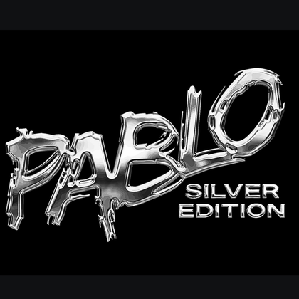 Pablo Silver Edition Nicotine Pouches logo in silver text on a black background