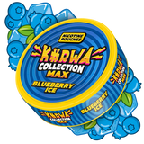 Kurwa Collection Max Blueberry Ice nicotine pouches packaging on a white background