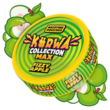 KURWA Collection MAX Fizzy Apple nicotine pouches packaging with green apple graphics.