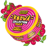 Khwala Collection Max Fizzy Cherry nicotine pouches packaging with cherries on a white background
