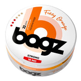 Bagz fizzy orange nicotine pouch packaging on a white background
