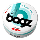 Bagz power mint nicotine pouch packaging on a white background