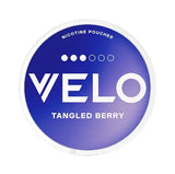 Velo tangled berry nicotine pouches on a white background 